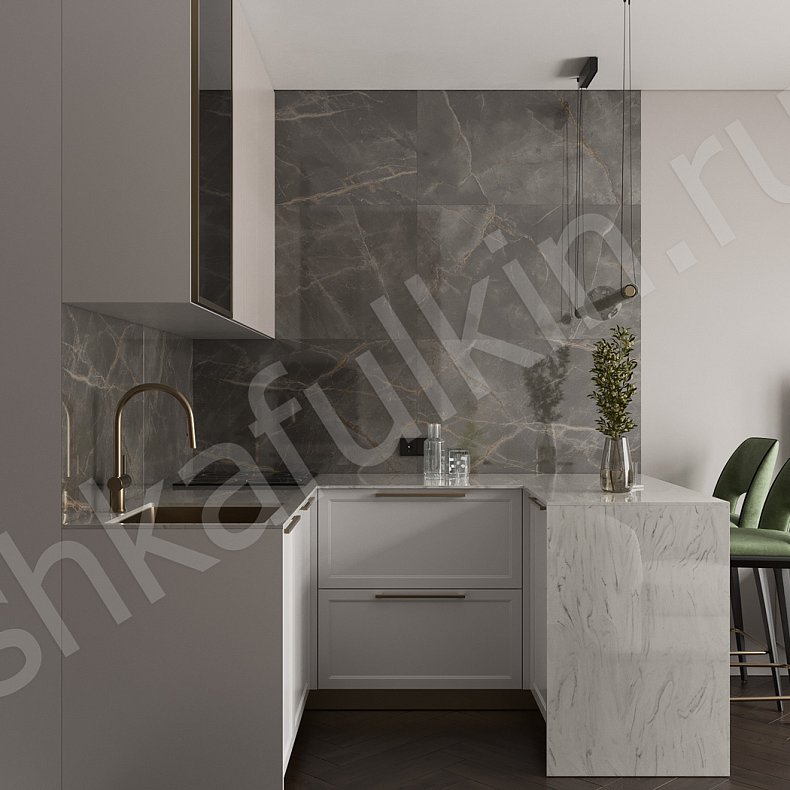 Кухонный гарнитур Сицилия Светлые Коричневый Белый    Для посуды Для декора 3