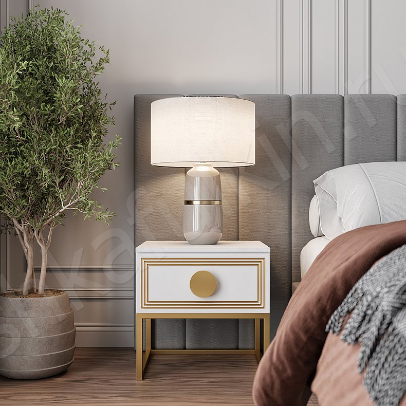 Изображение Встроенный шкаф Ришелье Белый Золото Светлые Неоклассика 5и створчатые Спальня Для белья Для вещей 3