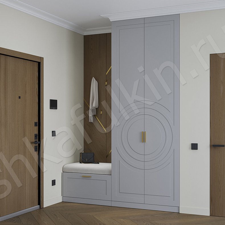 Прихожая Линдор Серый Цветной Светлые Темные Зеленый Современный 2х створчатые Прихожая Для вещей 1