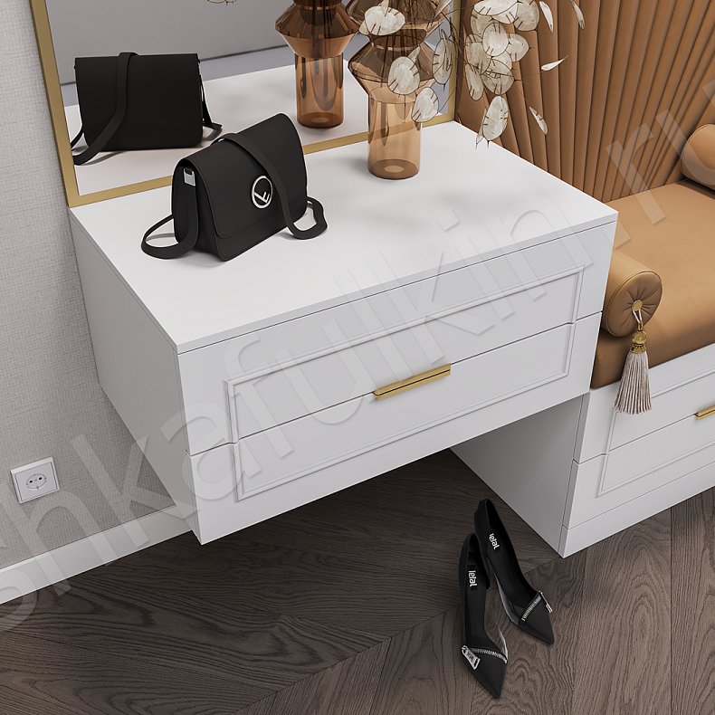 Прихожая Маура Белый Светлые Неоклассика 2х створчатые Прихожая Для вещей 4