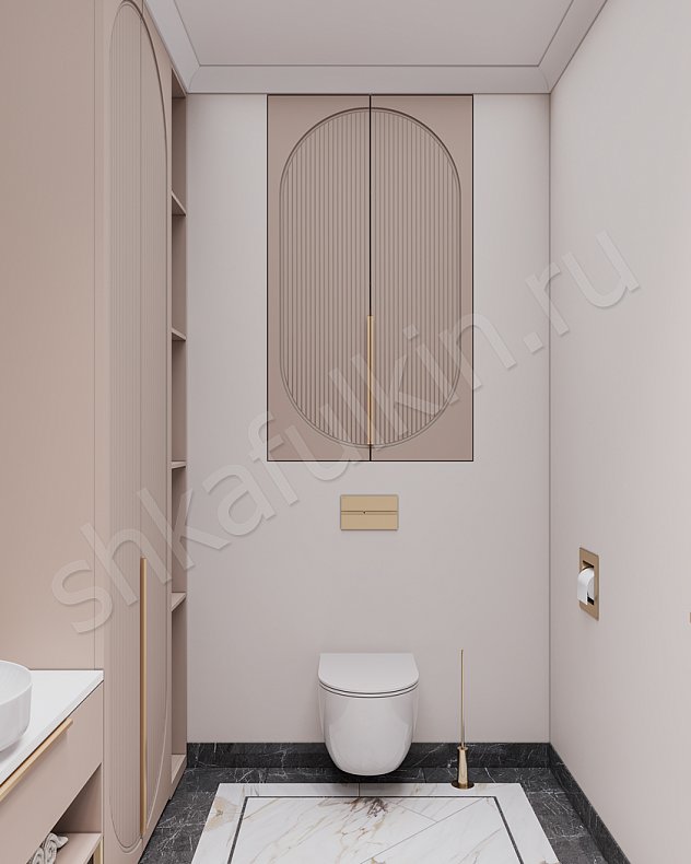 Мебель в ванную Скаволлини Синий Коричневый Светлые Неоклассика   Для вещей 5