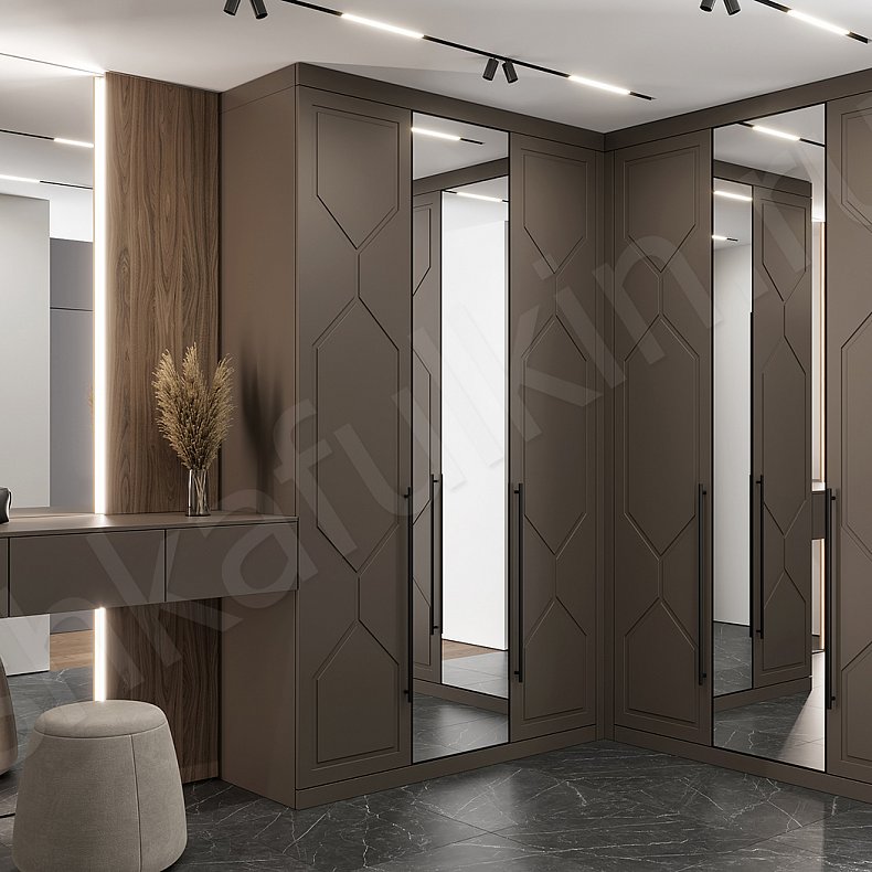 Прихожая Оракул Темные Коричневый Современный 3х створчатые Прихожая Для вещей 2