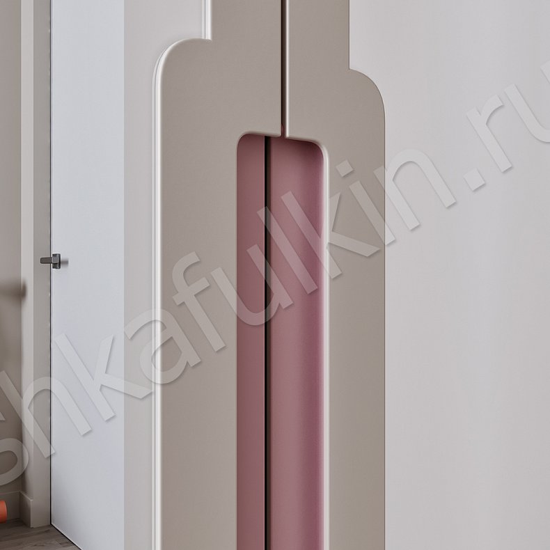 Детская Маргарита Коричневый Светлые Минимализм 4х створчатые Детская Для книг Для вещей 9