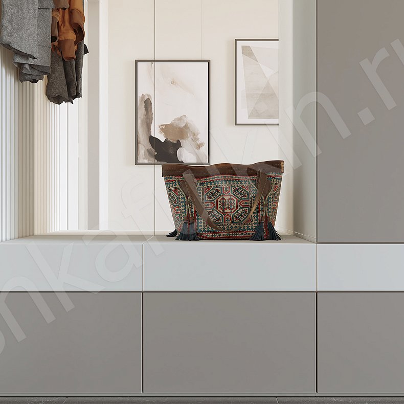 Изображение Прихожая Ника Темные Светлые Серый Коричневый Древесный Черный Белый Скандинавский 2х створчатые Прихожая Для вещей 12