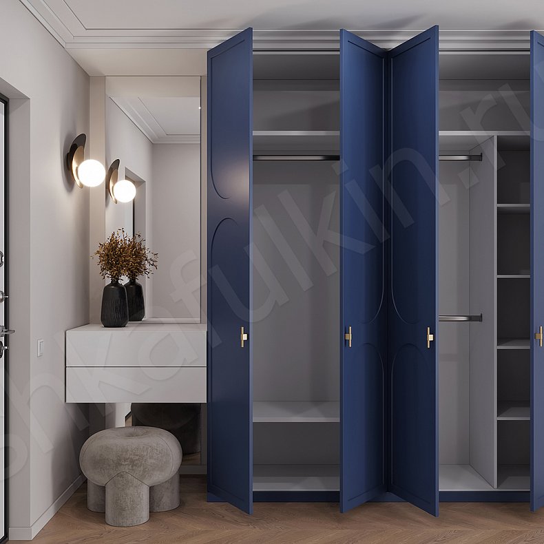 Прихожая 4 двери Янтина Темные Синий Цветной Современный 4х створчатые Прихожая Для вещей 4