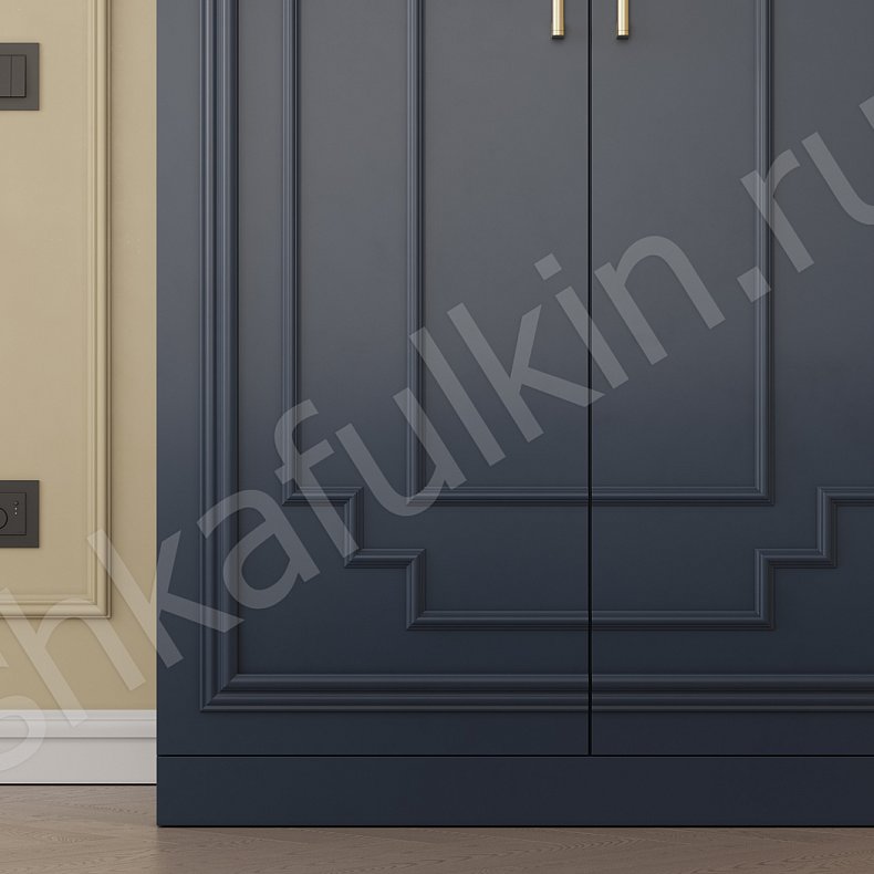 Шкаф Роперо Белый Цветной Синий Неоклассика 4х створчатые Спальня Для вещей 10