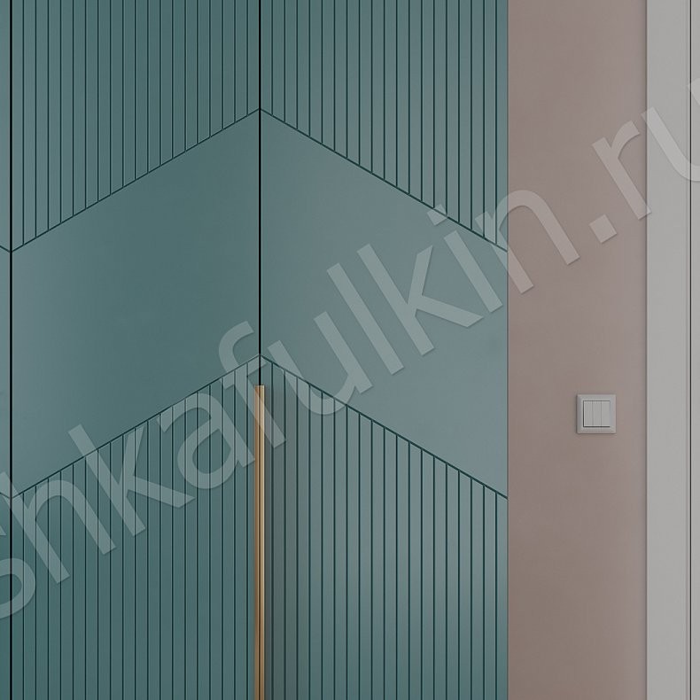 Шкаф с консолью Ланвин Зеленый Модерн 6и створчатые Спальня Для вещей 3