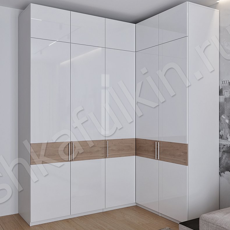 Угловой шкаф Эдельвейс Белый Современный 5и створчатые Гостиная Для вещей 2