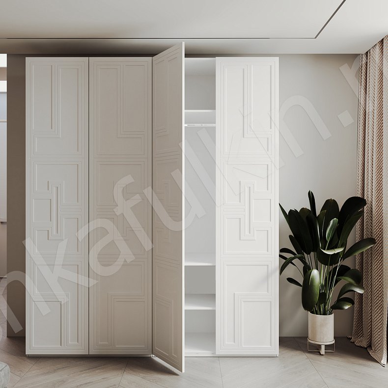 Шкаф Страдивари Светлые Белый Модерн 4х створчатые Гостиная Для вещей 2