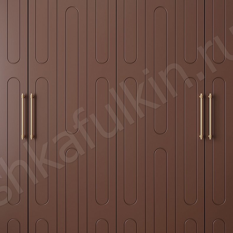 Шкаф 4 двери Шармель Белый Коричневый Светлые Минимализм 4х створчатые Гостиная Для вещей 5