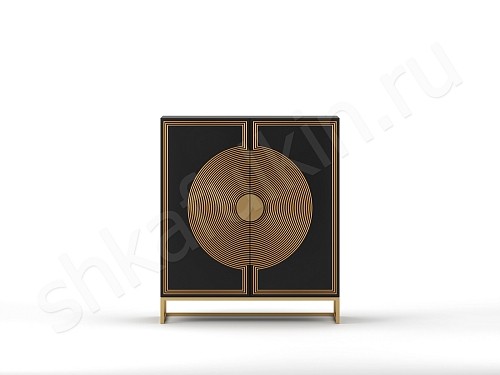 Изображение цвета Тумба Ришелье Белый Золото Светлые Неоклассика 2х створчатые Спальня Для вещей