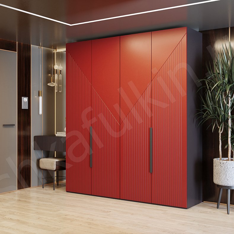 Прихожая Фигаро Цветной Красный Темные Зеленый Современный 4х створчатые Прихожая Для вещей 2