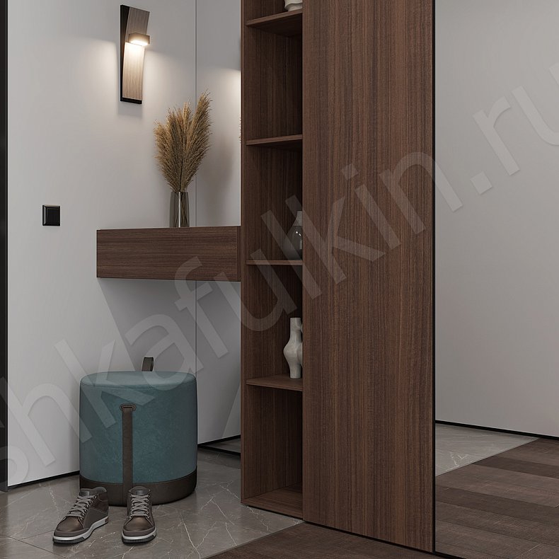 Изображение Прихожая Канди Темные Древесный Современный 4х створчатые Прихожая Для вещей 2
