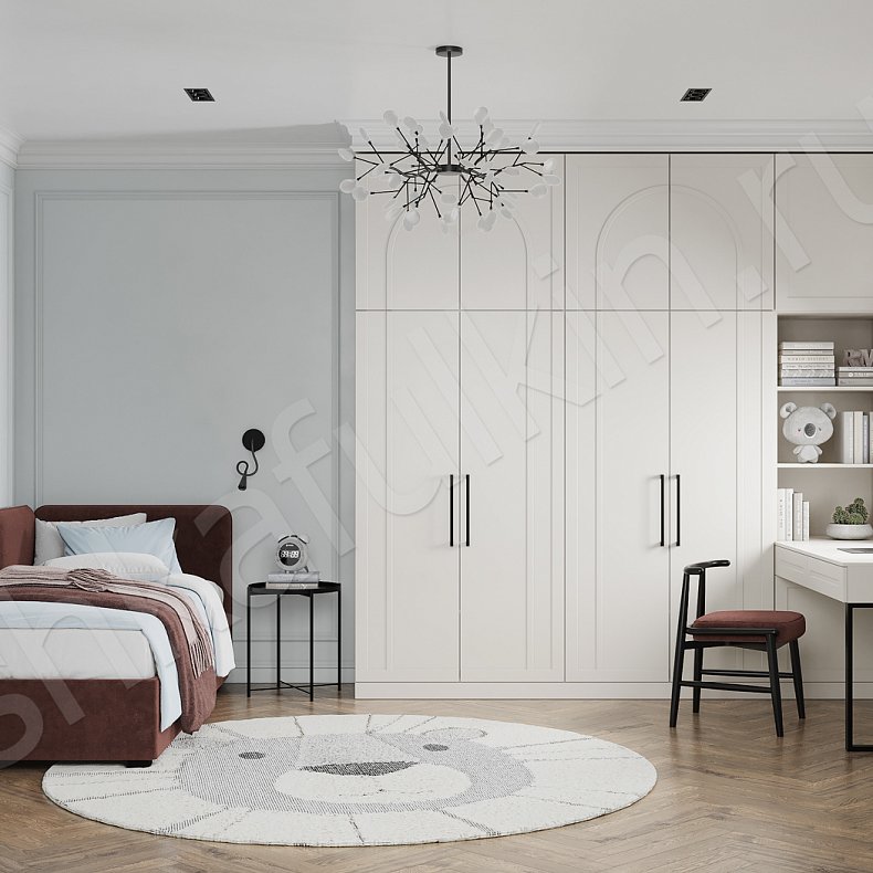 Изображение Детская Ромикко Белый Скандинавский 4х створчатые Детская Для книг 1