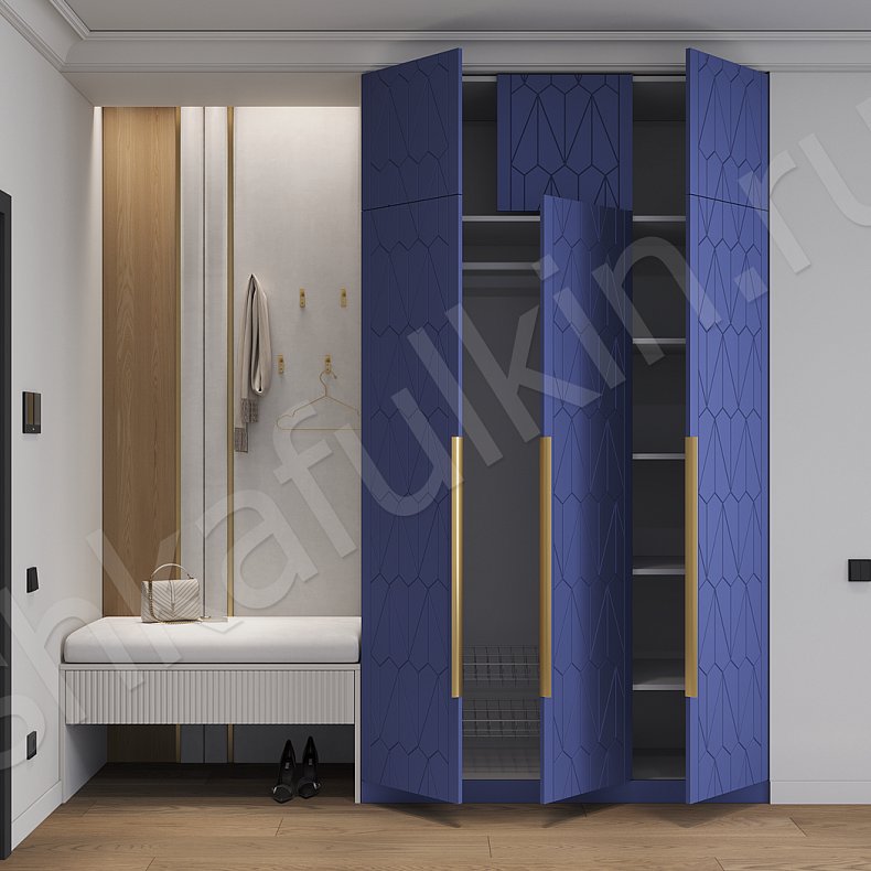 Прихожая Космо Белый Цветной Синий Светлые Темные Современный 3х створчатые Прихожая Для вещей 12