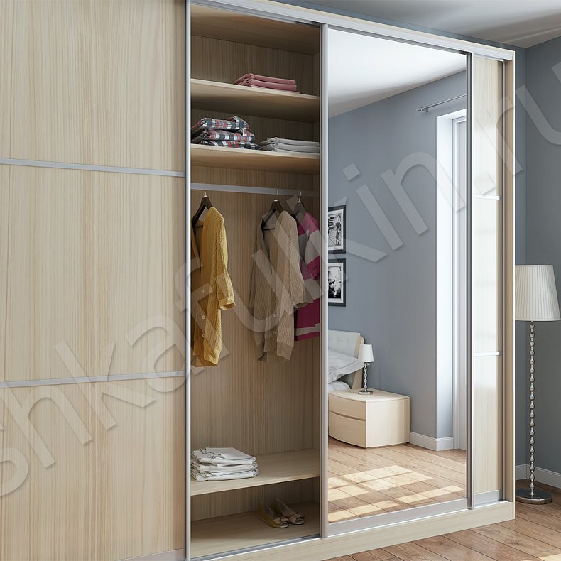 Шкаф-купе Скандинавия Светлые Древесный Скандинавский 3х створчатые Спальня Для вещей 2
