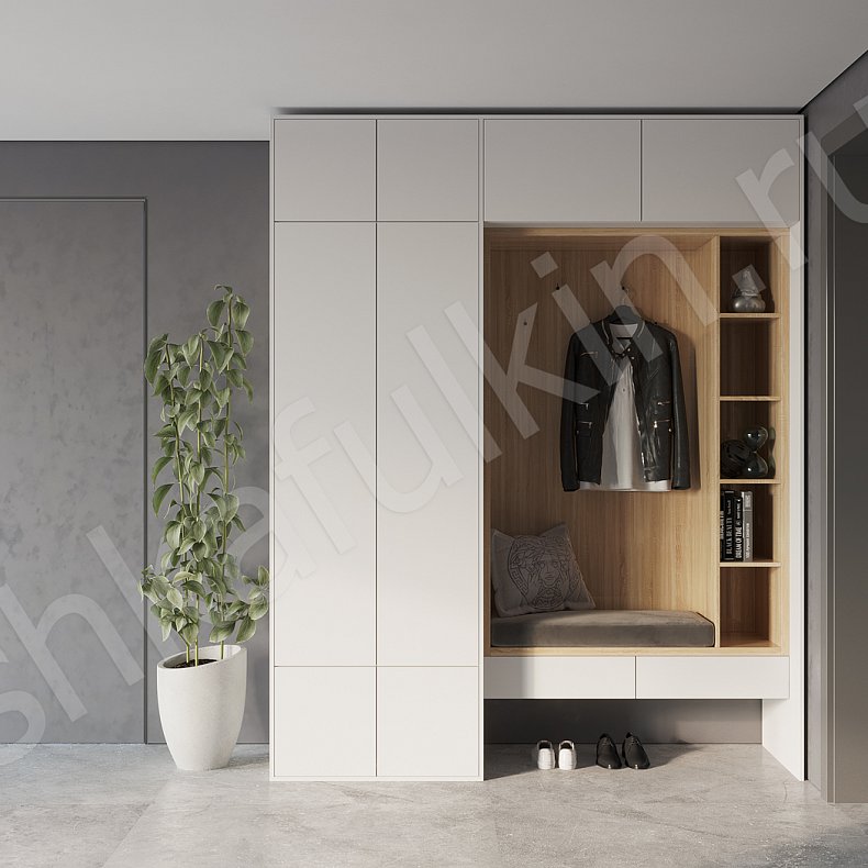 Прихожая Ивари Темные Светлые Серый Древесный Черный Белый Скандинавский 2х створчатые Прихожая Для вещей 2