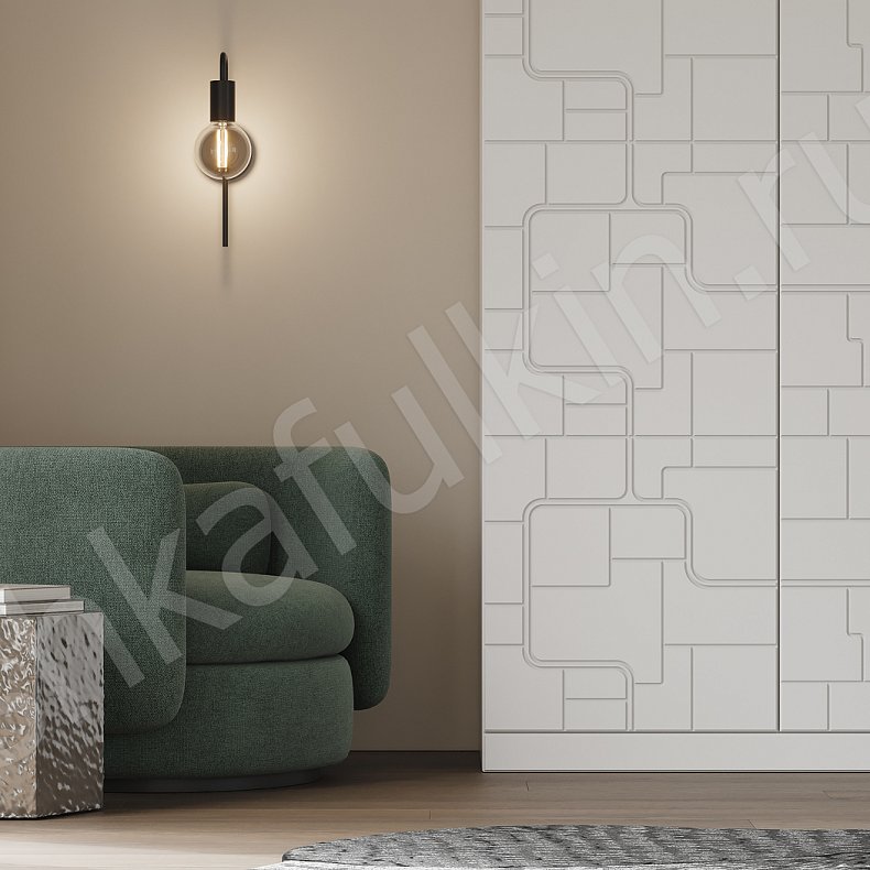 Шкаф Киберпанк Белый Серый Светлые Темные Современный 4х створчатые Спальня Для вещей 5