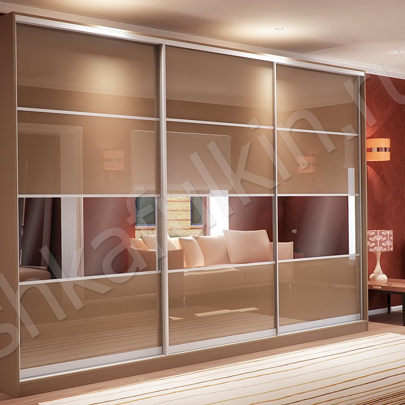 Корпусный шкаф-купе Арне Светлые Коричневый Модерн 3х створчатые Гостиная Для вещей