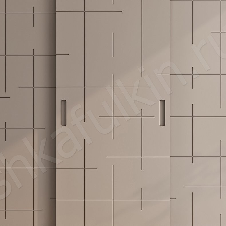 Изображение Шкаф-купе Гаскони Серый Светлые Коричневый Современный 3х створчатые Гостиная Для вещей 4