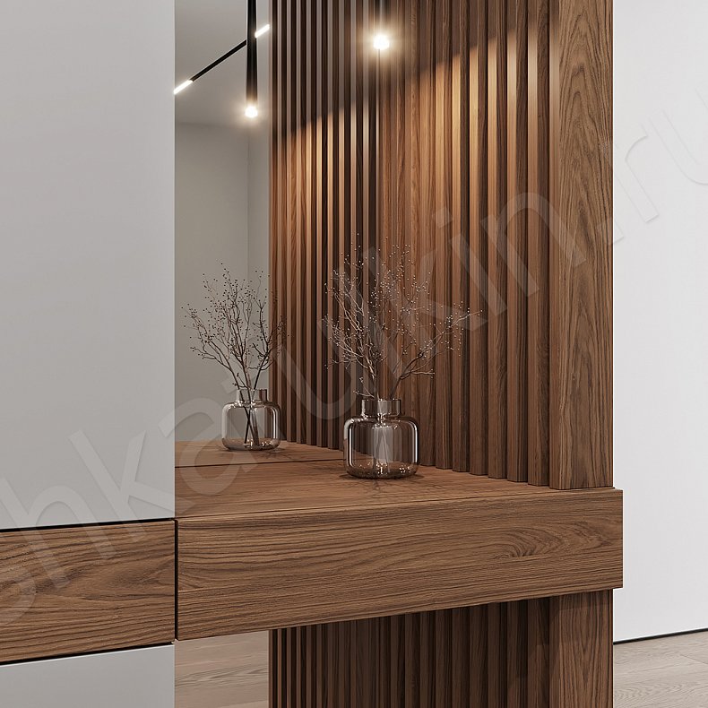 Прихожая Профитто Серый Светлые Минимализм 4х створчатые Прихожая Для вещей 2