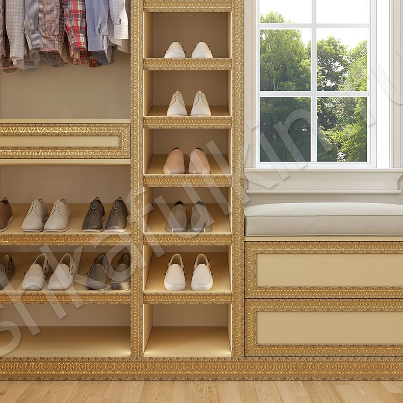 Гардеробная Сивилия Золото Классика  Гардеробная  7