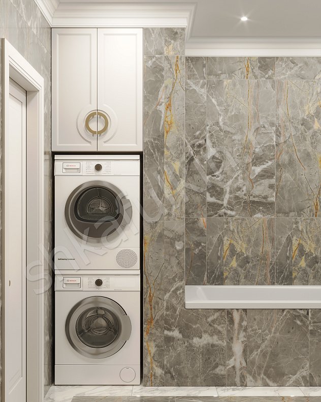 Изображение Мебель в ванную Сицилия Светлые Золото Белый Неоклассика   Для вещей 3