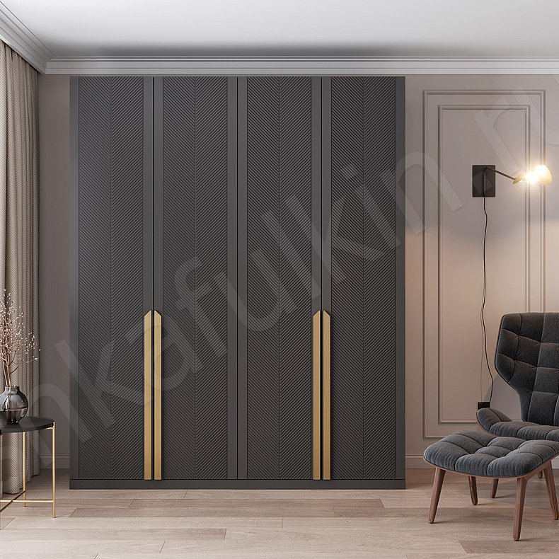 Шкаф Анабэль Белый Черный Светлые Темные Неоклассика 4х створчатые Гостиная Для вещей 3