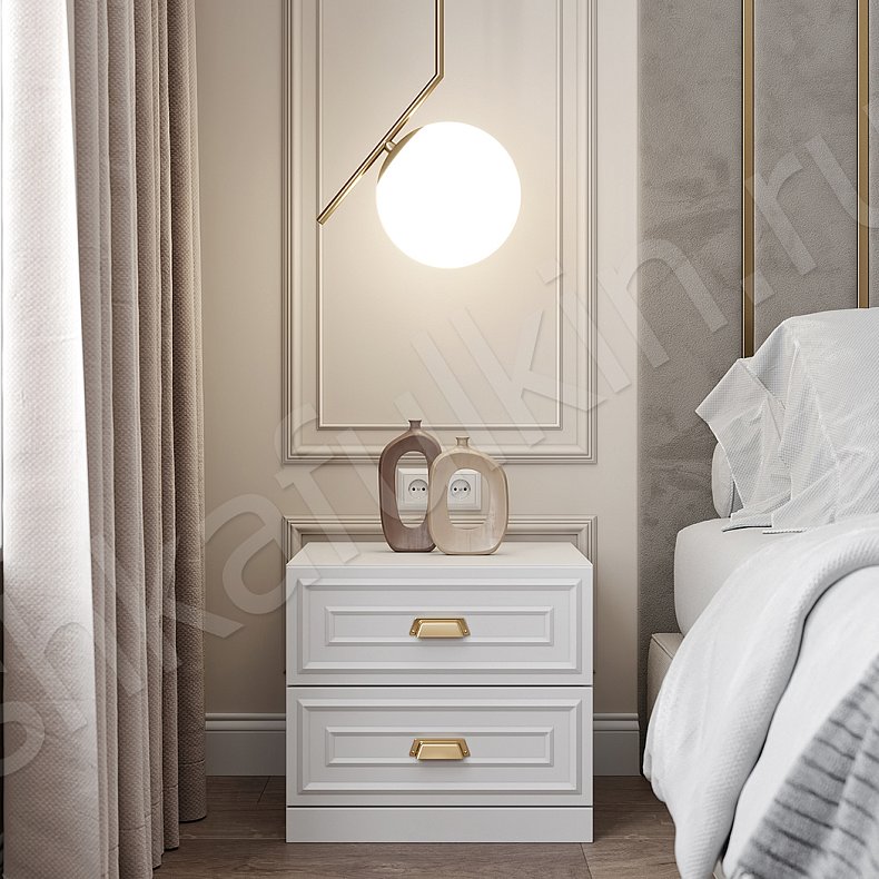 Гарнитур Агата Белый Неоклассика 2х створчатые Спальня Для белья Для вещей 7