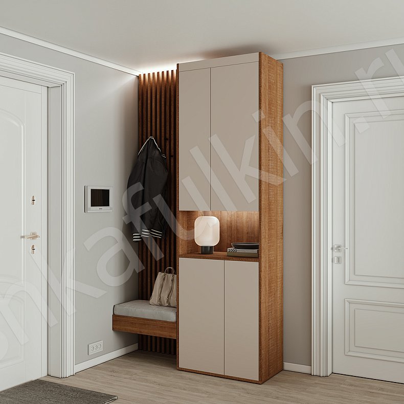 Изображение Прихожая Донни Древесный Белый Черный Серый Светлые Темные Скандинавский 2х створчатые Прихожая Для вещей 7