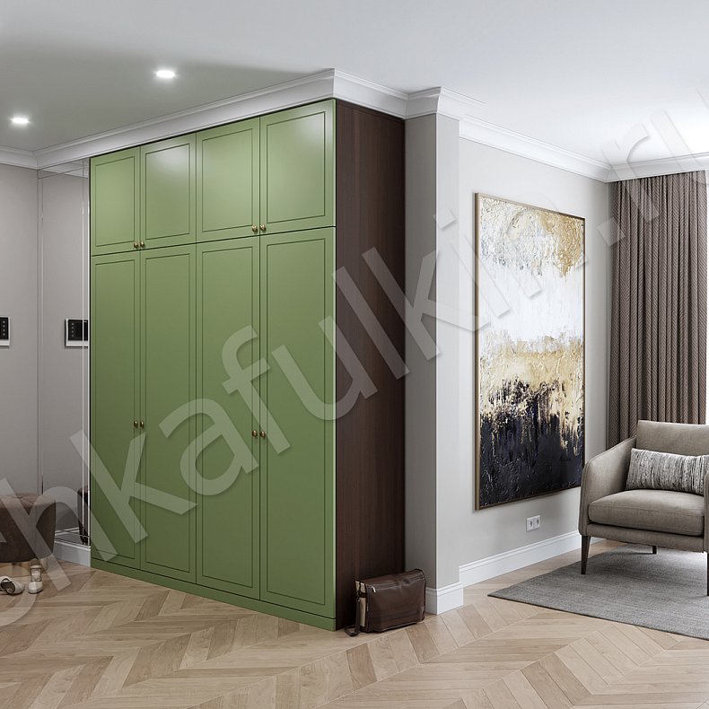 Прихожая Сидней Цветной Серый Светлые Зеленый Современный 4х створчатые Прихожая Для вещей 1