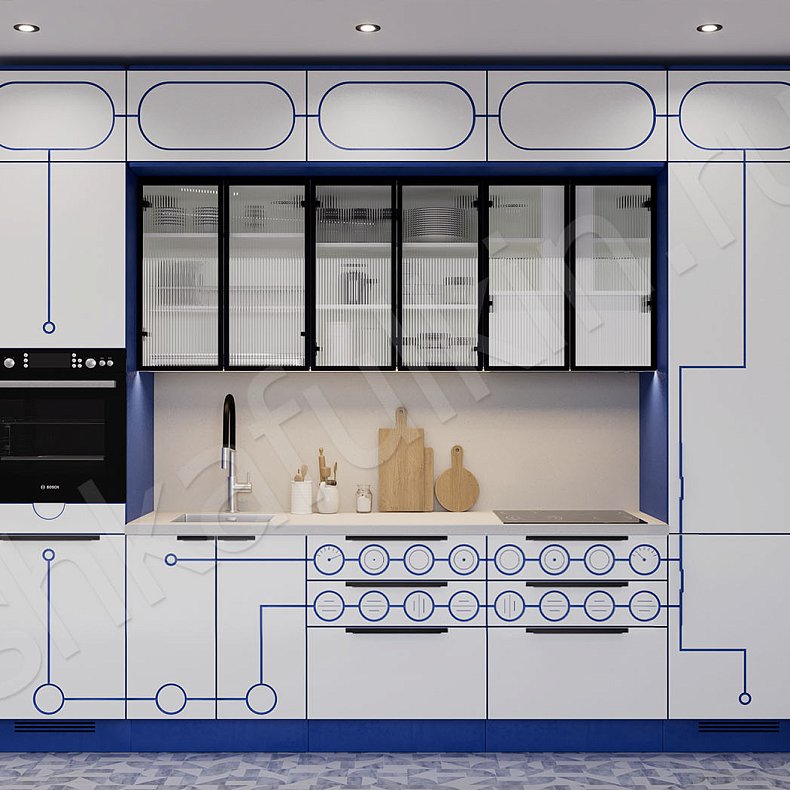 Кухня Авентадор Светлые Синий Цветной Белый Современный   Для посуды Для декора 1