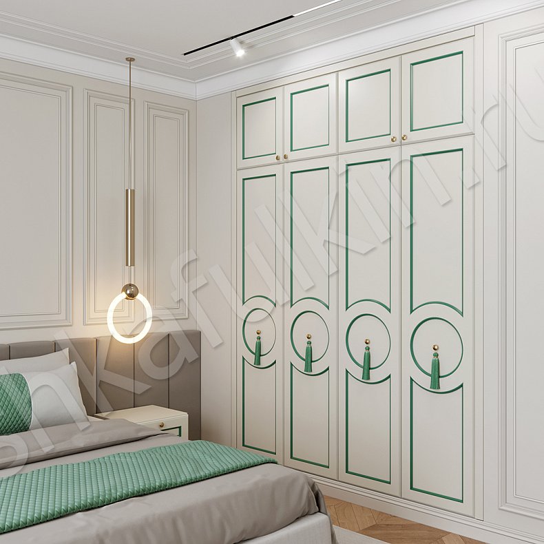 Гарнитур Беатрис Белый Неоклассика 4х створчатые Спальня Для вещей