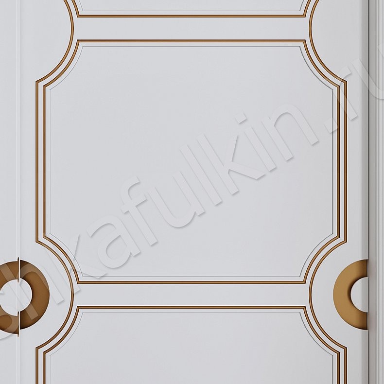 Изображение Шкаф-купе Арианна Белый Золото Светлые Неоклассика 3х створчатые Спальня Для вещей 4