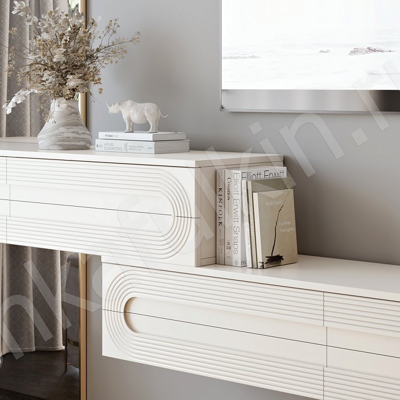 Изображение Гарнитур Дзен White Светлые Белый Современный 2х створчатые Спальня Для вещей Для белья 7