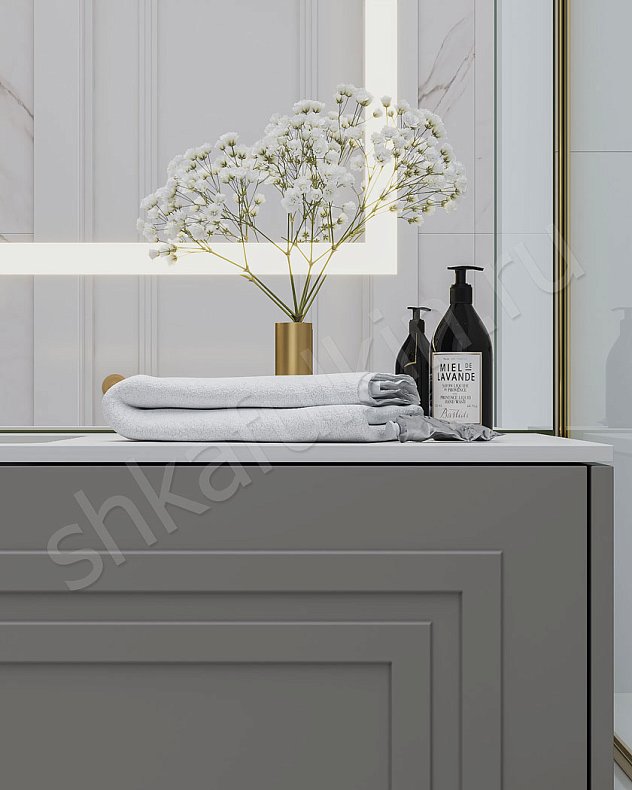 Мебель в совмещённый санузел Галилео Серый Светлые Современный 2х створчатые  Для вещей 2