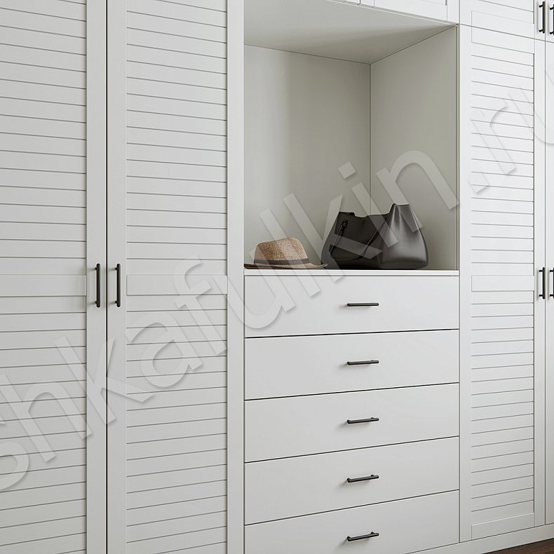 Изображение Стенка Молли Светлые Белый Современный 4х створчатые Гардеробная Для вещей 2