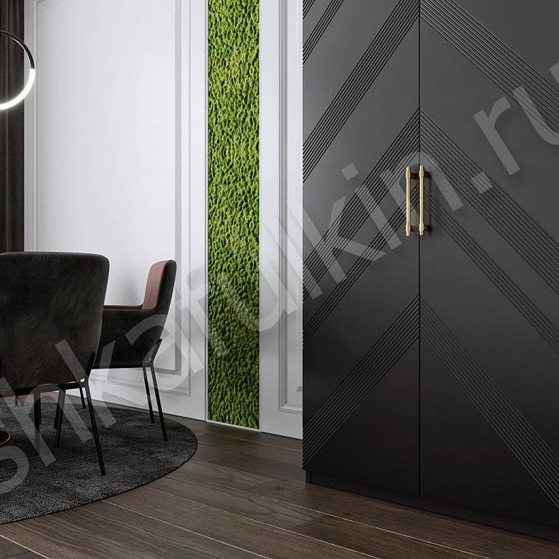 Изображение Корпусный шкаф Кельвин Белый Черный Светлые Темные Модерн 4х створчатые Гостиная Для вещей 7