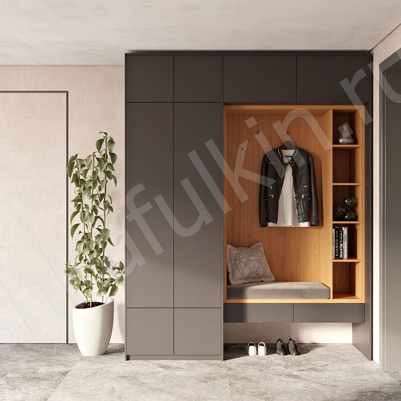 Прихожая Ивари Темные Светлые Серый Древесный Черный Белый Скандинавский 2х створчатые Прихожая Для вещей