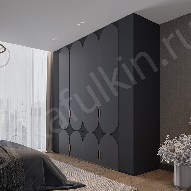 Шкаф Тимберри Темные Современный 6и створчатые Спальня Для вещей