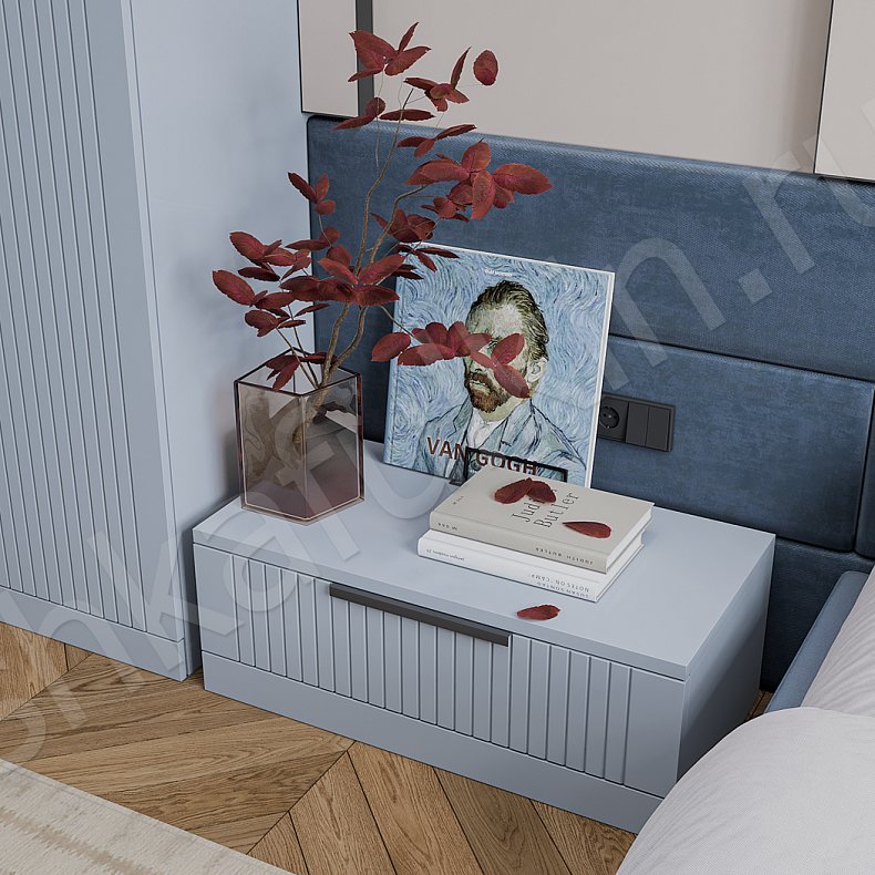 Шкаф-купе 5 дверей Фигаро Цветной Синий Светлые Неоклассика 5и створчатые Спальня Для белья Для вещей 6