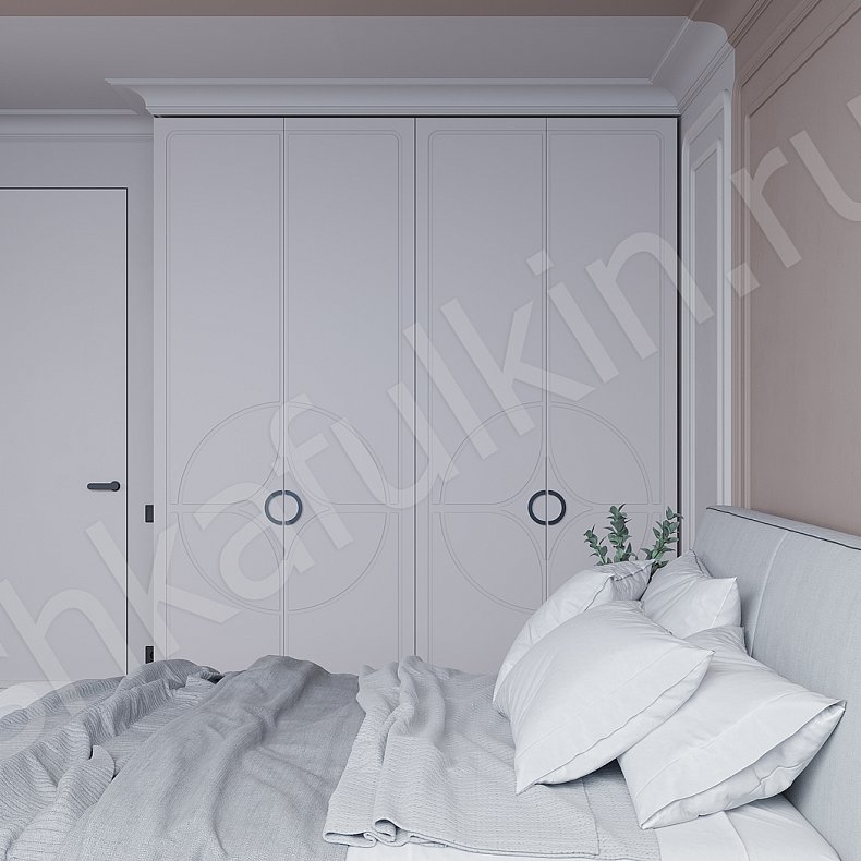 Изображение Шкаф Кимберли Белый Светлые Современный 4х створчатые Спальня Для вещей 6