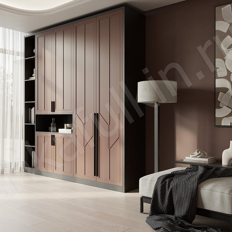 Изображение Кабинет Урман Древесный Современный 2х створчатые Гостиная Для вещей Для книг 7