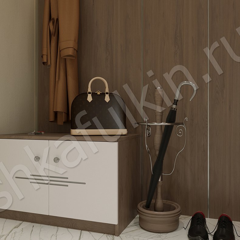 Изображение Прихожая Белуччи Белый Древесный Светлые Модерн 2х створчатые Прихожая Для вещей 3