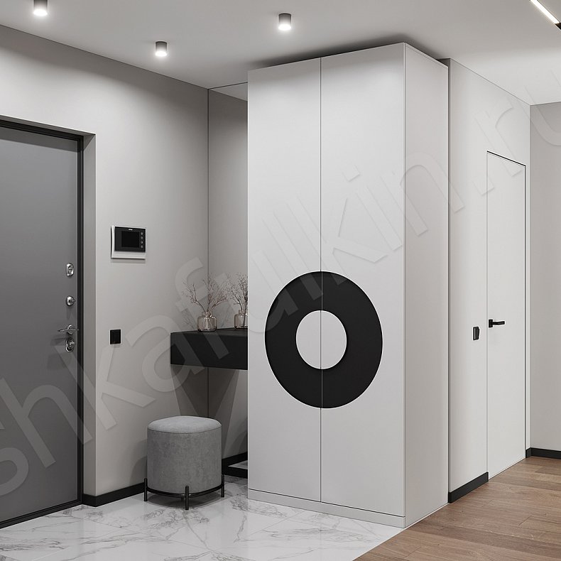 Прихожая Меридиан Белый Черный Светлые Современный 2х створчатые Прихожая Для вещей