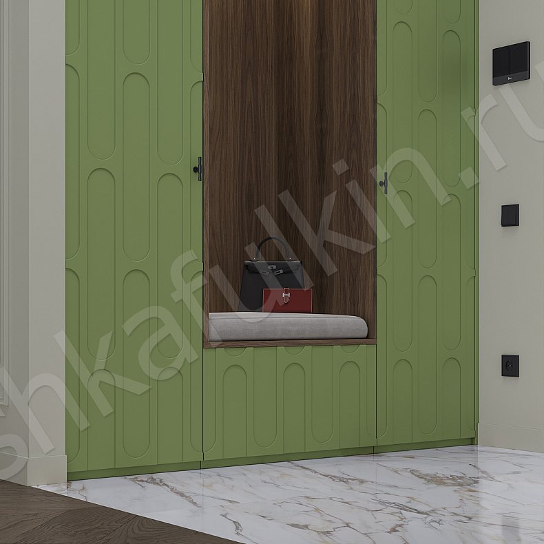 Прихожая Акаста Зеленый Светлые Древесный Цветной Современный  Прихожая Для вещей 3