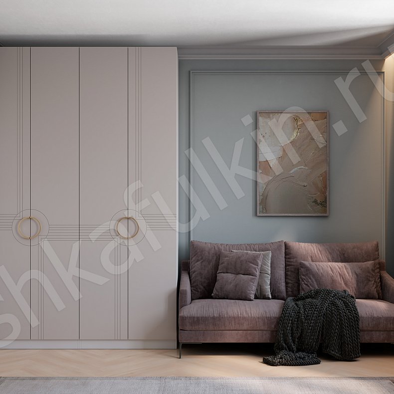 Изображение Шкаф Совиньон Светлые Коричневый Современный 4х створчатые Гостиная Для вещей 1