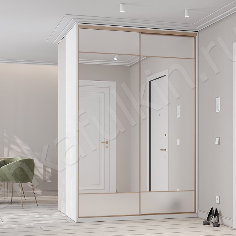 Шкаф-купе Сайрус Светлые Современный 2х створчатые Прихожая Для вещей