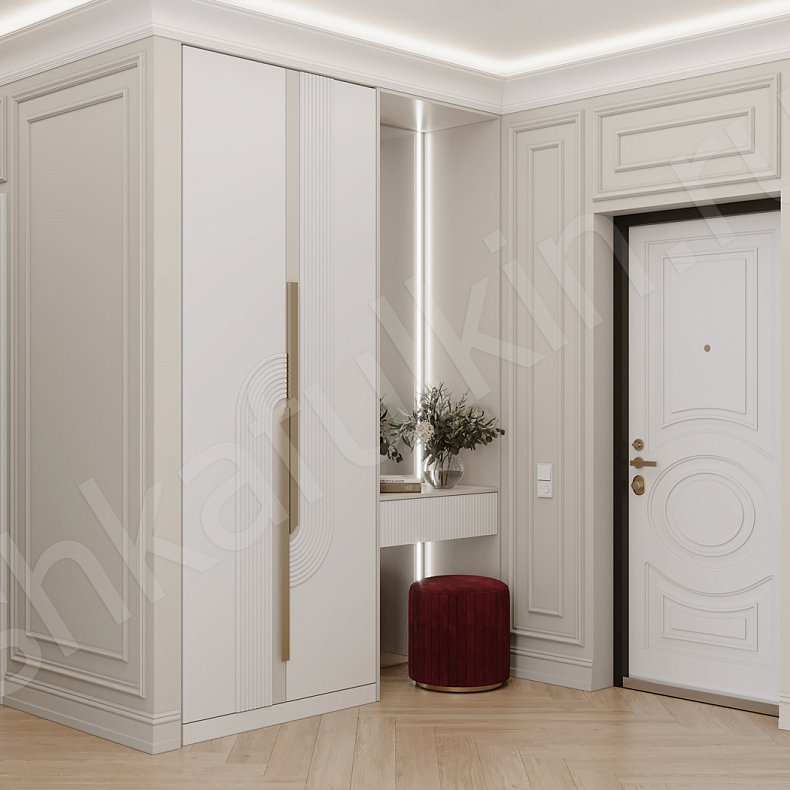 Прихожая Мекензи Белый Светлые Современный 2х створчатые Прихожая Для вещей 1