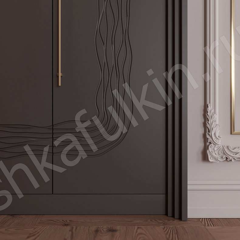 Прихожая Сезанн Черный Темные Неоклассика 3х створчатые Прихожая Для вещей 6